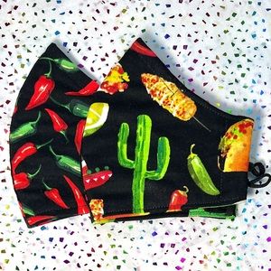 CHILIES & TACOS 100% Cotton 3-Layer Masks & Lanyards & Filters
